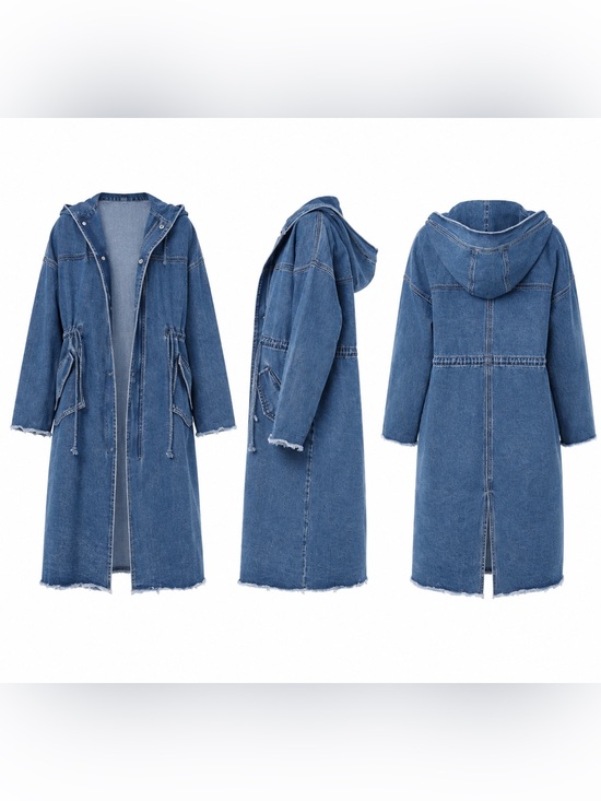 Forever 21 Jackets & Blazers - FOREVER 21 WOMEN’S LONG DENIM PARKA - DENIM SIZE LARGE (NEW WITH TAGS) A23